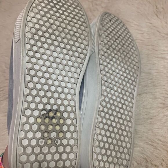 Anthropologie Sam Edelman Leya Fur Sneaker Dusty Blue Suede size 8 - Picture 9 of 9